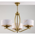 Jupiter 2109 - Pendellampe på stang KASZMIR 3xE27/15W/230V hvid/guld/marmorfinish
