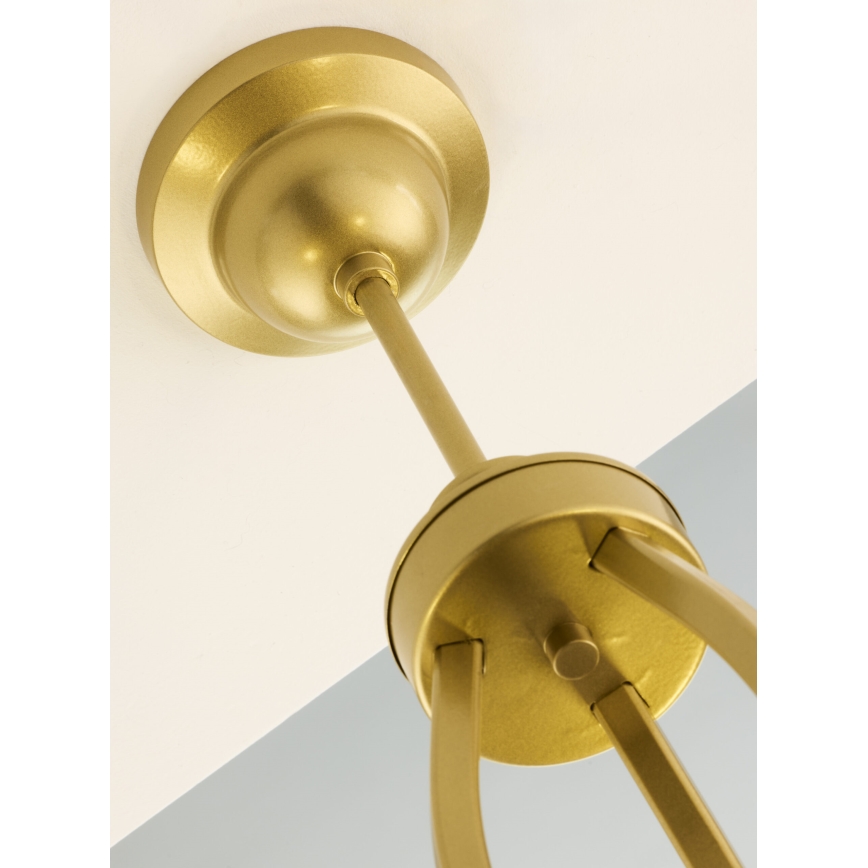 Jupiter 2109 - Pendellampe på stang KASZMIR 3xE27/15W/230V hvid/guld/marmorfinish