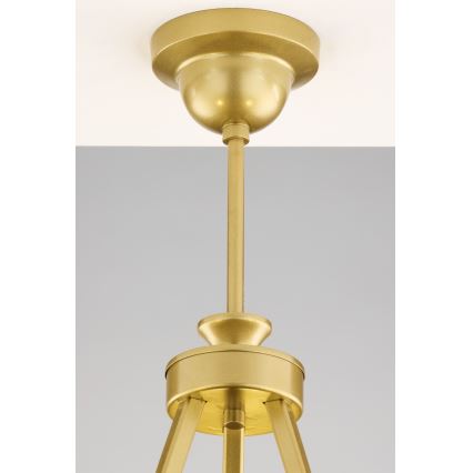 Jupiter 2109 - Pendellampe på stang KASZMIR 3xE27/15W/230V hvid/guld/marmorfinish