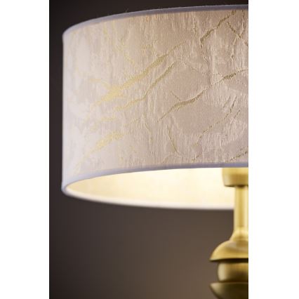 Jupiter 2112 - Bordlampe KASZMIR 1xE27/15W/230V hvid/guld/marmorlook