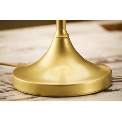 Jupiter 2112 - Bordlampe KASZMIR 1xE27/15W/230V hvid/guld/marmorlook