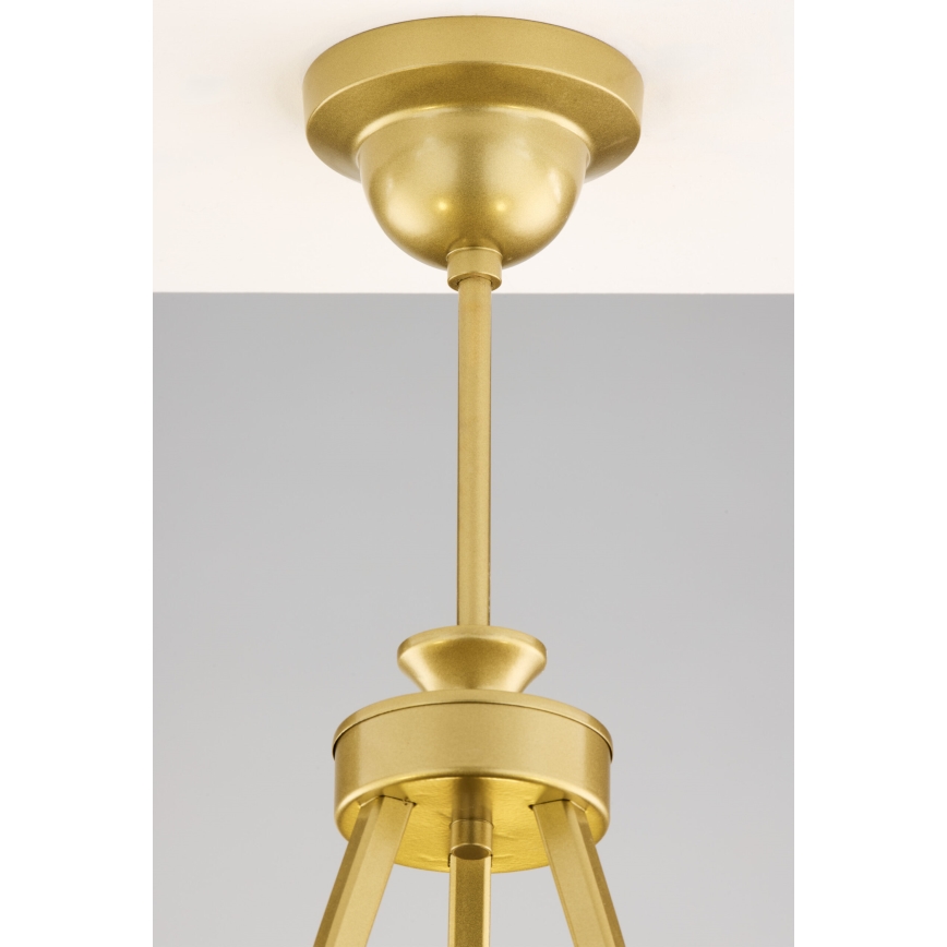 Jupiter 2113 - Lysekrone på stang KASZMIR 3xE27/15W/230V blå/guld