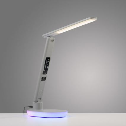 JUST LIGHT. 11018-16 - LED RGBW Dæmpbar touch bordlampe med trådløs opladning TINA LED/4W/230V hvid