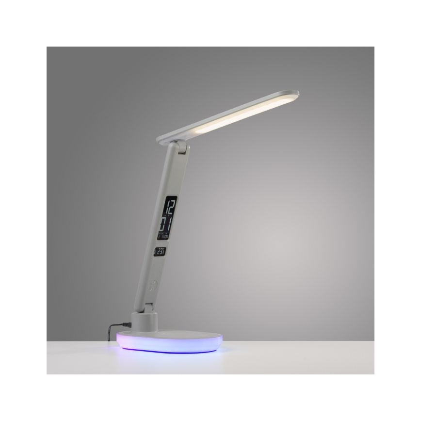 JUST LIGHT. 11018-16 - LED RGBW Dæmpbar touch bordlampe med trådløs opladning TINA LED/4W/230V hvid