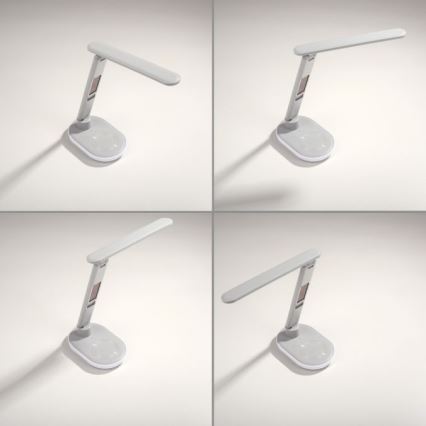 JUST LIGHT. 11018-16 - LED RGBW Dæmpbar touch bordlampe med trådløs opladning TINA LED/4W/230V hvid