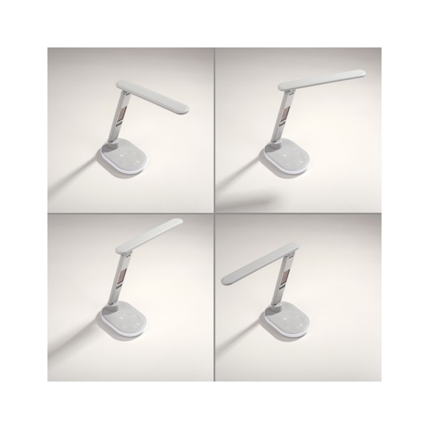 JUST LIGHT. 11018-16 - LED RGBW Dæmpbar touch bordlampe med trådløs opladning TINA LED/4W/230V hvid