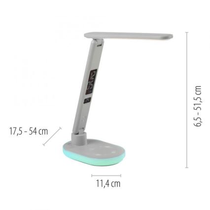 JUST LIGHT. 11018-16 - LED RGBW Dæmpbar touch bordlampe med trådløs opladning TINA LED/4W/230V hvid
