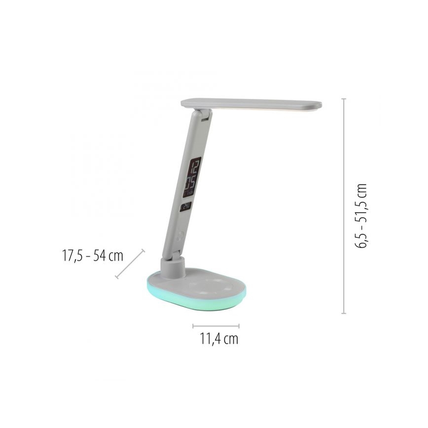 JUST LIGHT. 11018-16 - LED RGBW Dæmpbar touch bordlampe med trådløs opladning TINA LED/4W/230V hvid