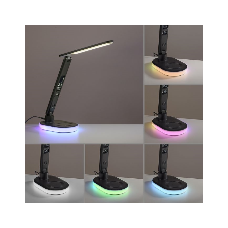 JUST LIGHT. 11018-18 - LED m. RGBW-farver LED bordlampe m. trådløs opladning og touch-funktion dæmpbar TINA LED/4W/230V