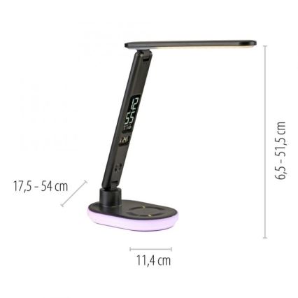 JUST LIGHT. 11018-18 - LED m. RGBW-farver LED bordlampe m. trådløs opladning og touch-funktion dæmpbar TINA LED/4W/230V
