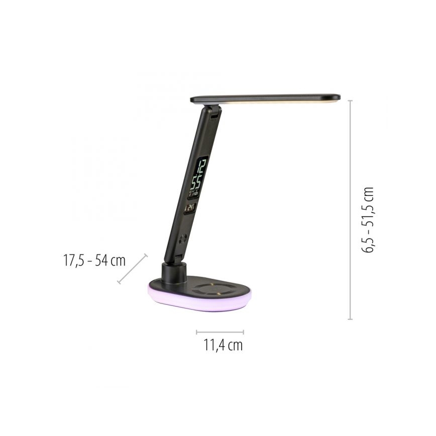JUST LIGHT. 11018-18 - LED m. RGBW-farver LED bordlampe m. trådløs opladning og touch-funktion dæmpbar TINA LED/4W/230V