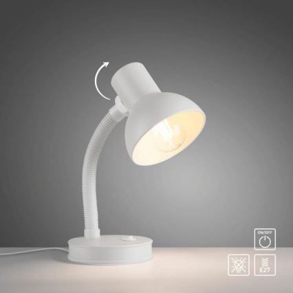 JUST LIGHT. 11080-16 - Fleksibel bordlampe FLEXI 1xE27/25W/230V hvid
