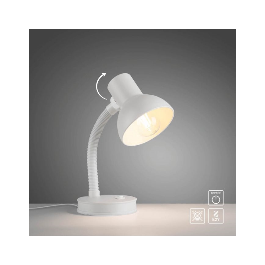 JUST LIGHT. 11080-16 - FLEXI Bordlampe 1xE27/25W/230V Hvid