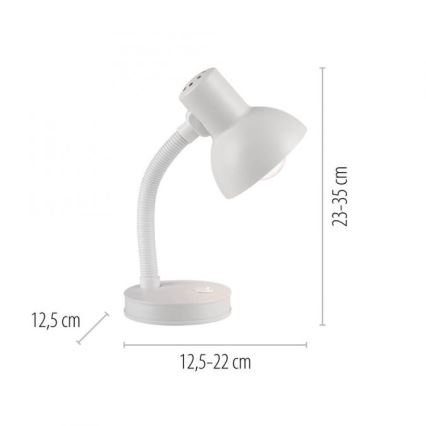 JUST LIGHT. 11080-16 - FLEXI Bordlampe 1xE27/25W/230V Hvid