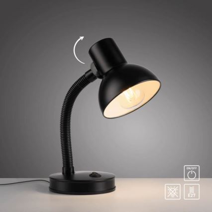JUST LIGHT. 11080-18 - Fleksibel bordlampe FLEXI 1xE27/25W/230V sort