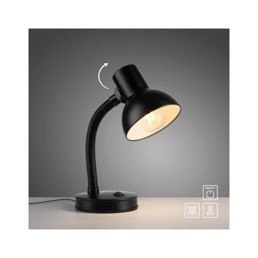 JUST LIGHT. 11080-18 - Fleksibel bordlampe FLEXI 1xE27/25W/230V sort