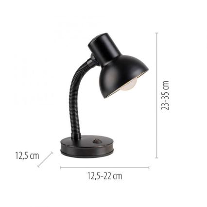 JUST LIGHT. 11080-18 - Fleksibel bordlampe FLEXI 1xE27/25W/230V sort