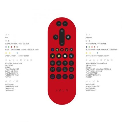 JUST LIGHT. 11211-16 - LED bordlampe m. RGBW-farver dæmpbar NAOMI 1xE27/10W/230V 2700-5000K + fjernbetjening