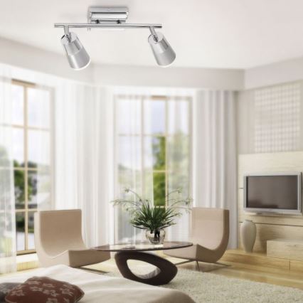 JUST LIGHT. 11229-17 - LED spotlampe DALLI 2xLED/3,5W/230V skinnende krom