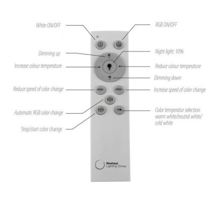 JUST LIGHT. 11327-95 - LED loftlampe m. RGBW-farver dæmpbar RENDA LED/31W/230V 2700-5000K + fjernbetjening