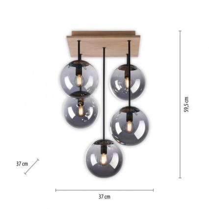JUST LIGHT. 11395-79 - Pendellampe WIDOW 5xE14/25W/230V eg