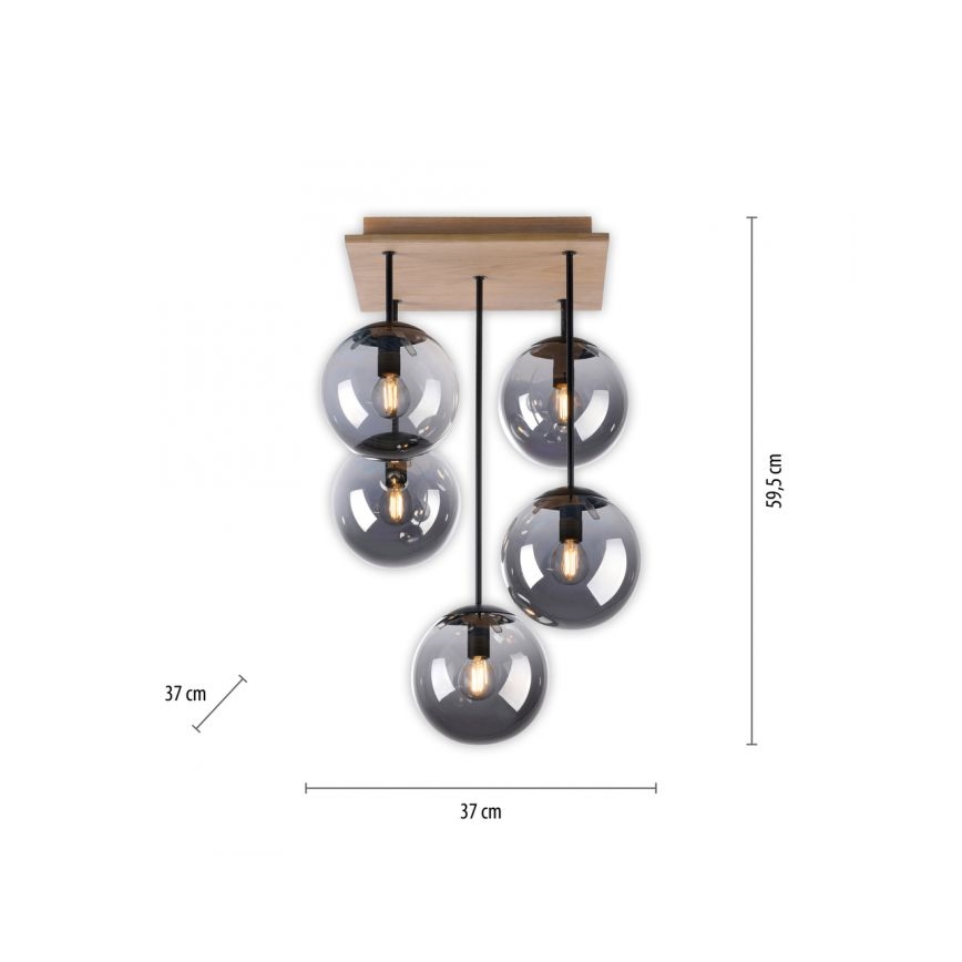 JUST LIGHT. 11395-79 - Pendellampe WIDOW 5xE14/25W/230V eg
