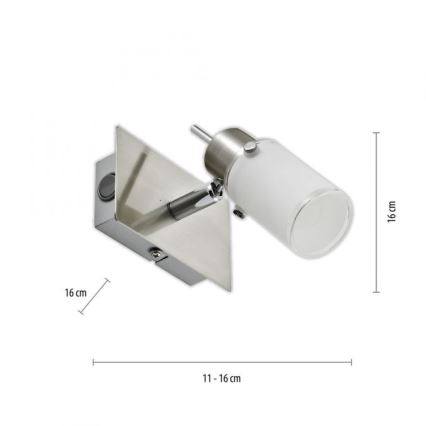 JUST LIGHT. 11931-55 - LED vægspot MAX 1xGU10/4W/230V mat krom