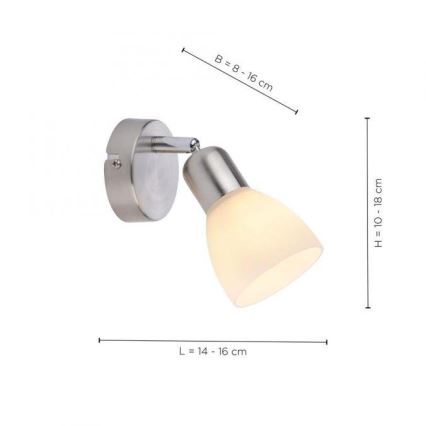 JUST LIGHT. 11951-55 - Vægspot KARO 1xE14/40W/230V mat krom