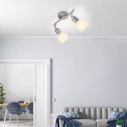 JUST LIGHT. 11952-55 - Spotlampe KARO 2xE14/40W/230V mat krom