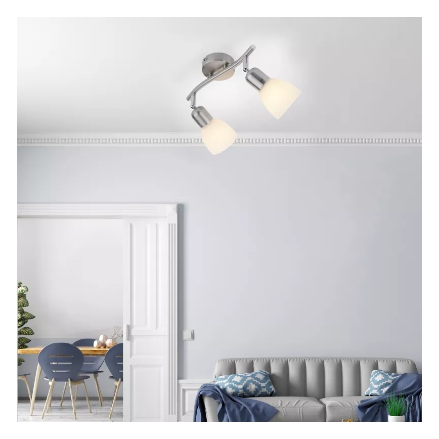 JUST LIGHT. 11952-55 - Spotlampe KARO 2xE14/40W/230V mat krom