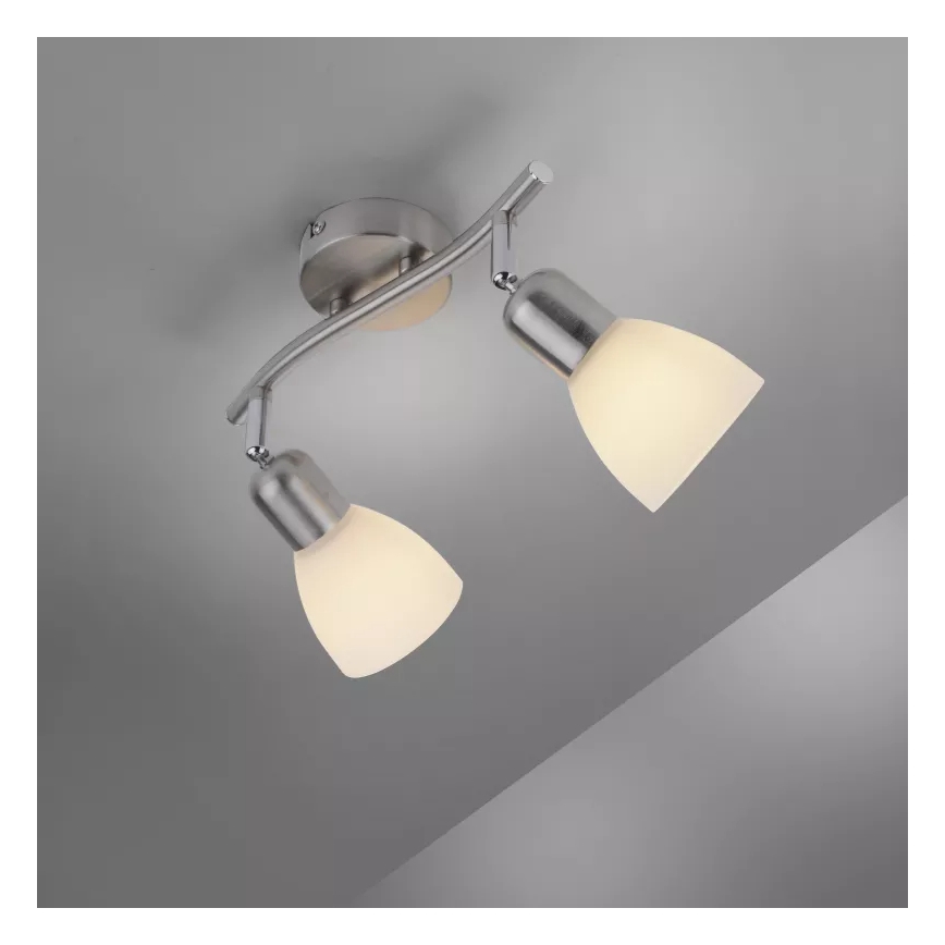 JUST LIGHT. 11952-55 - Spotlampe KARO 2xE14/40W/230V mat krom