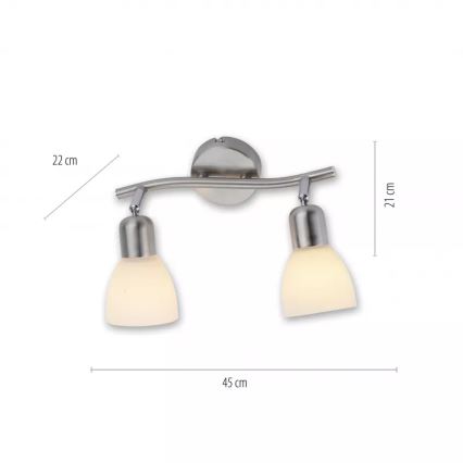 JUST LIGHT. 11952-55 - Spotlampe KARO 2xE14/40W/230V mat krom