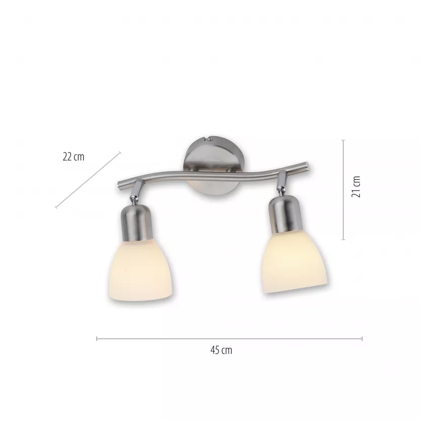 JUST LIGHT. 11952-55 - Spotlampe KARO 2xE14/40W/230V mat krom