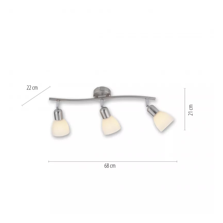 JUST LIGHT. 11953-55 - Spotlampe KARO 3xE14/40W/230V mat krom