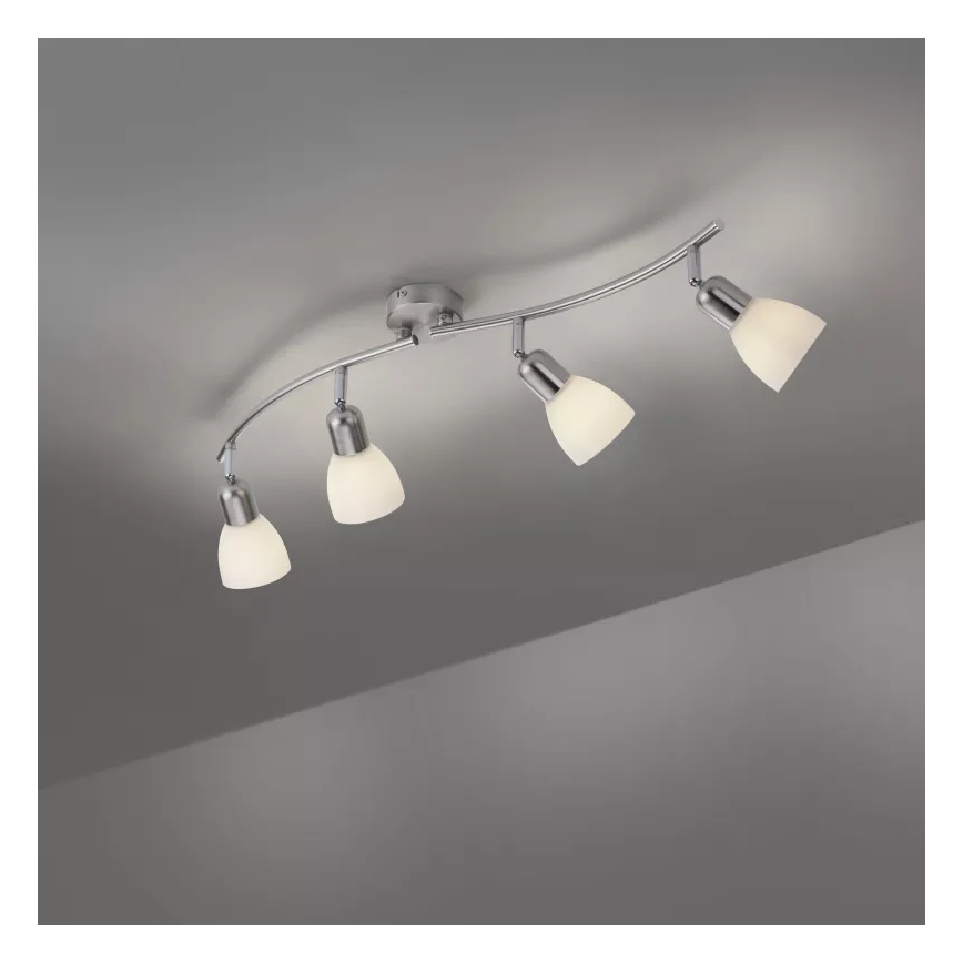 JUST LIGHT. 11954-55 - KARO spotlampe 4xE14/40W/230V, mat krom