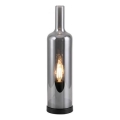 JUST LIGHT. 14006-25 - Bordlampe BOTTLE 1xE14/25W/230V sort/røgfarvet
