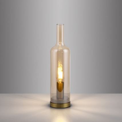 JUST LIGHT. 14006-27 - Bordlampe BOTTLE 1xE14/25W/230V beige/røget