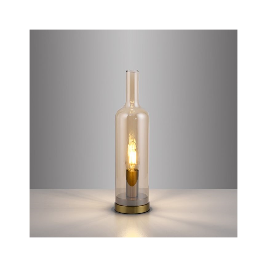JUST LIGHT. 14006-27 - Bordlampe BOTTLE 1xE14/25W/230V beige/røget