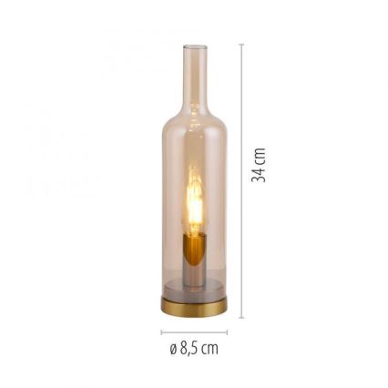 JUST LIGHT. 14006-27 - Bordlampe BOTTLE 1xE14/25W/230V beige/røget