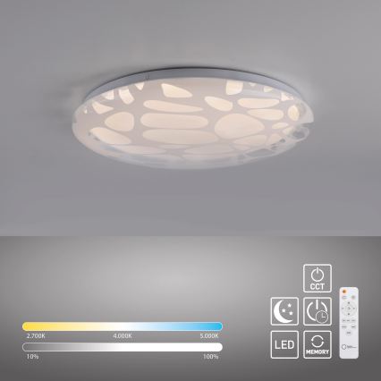 JUST LIGHT. 14009-16 - LED dæmpbar loftlampe ART PLAFO LED/20W/230V 2700-6500K Ø 38 cm hvid + fjernbetjening
