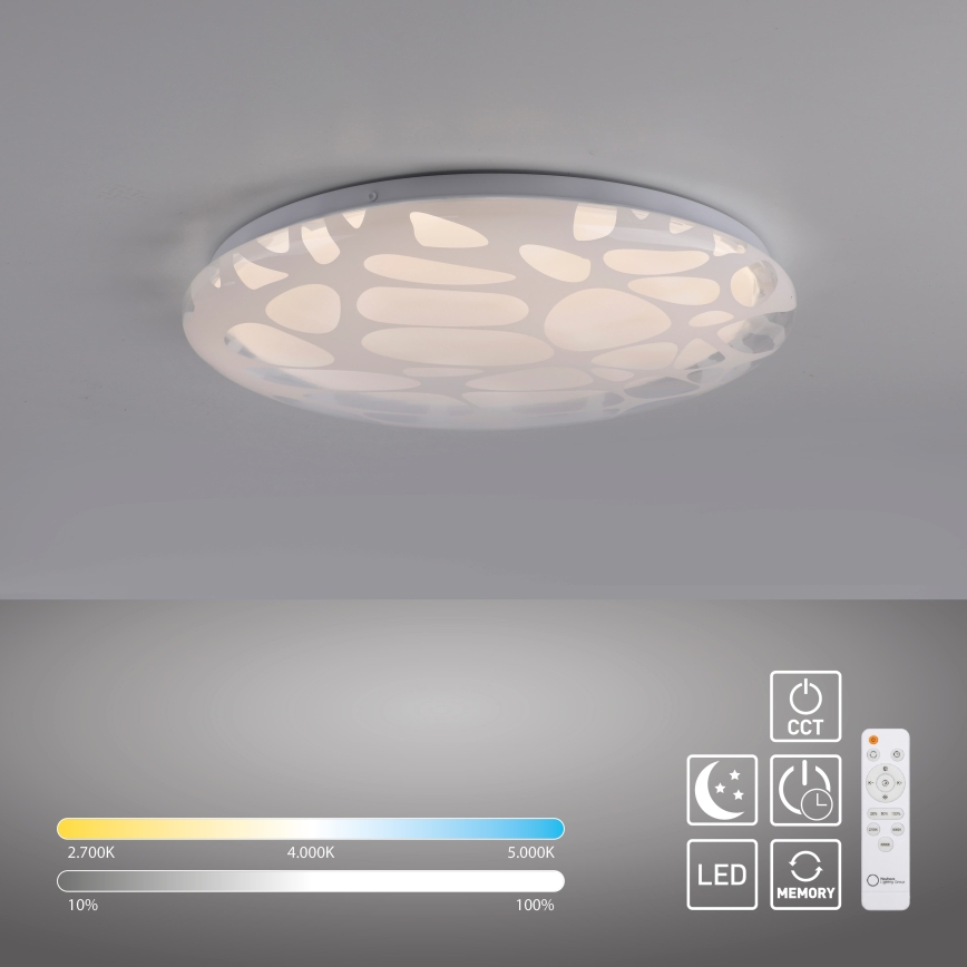 JUST LIGHT. 14009-16 - LED dæmpbar loftlampe ART PLAFO LED/20W/230V 2700-6500K Ø 38 cm hvid + fjernbetjening
