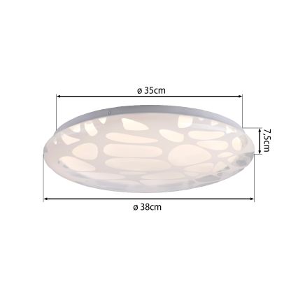 JUST LIGHT. 14009-16 - LED dæmpbar loftlampe ART PLAFO LED/20W/230V 2700-6500K Ø 38 cm hvid + fjernbetjening