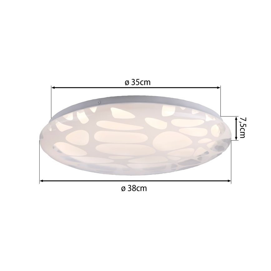 JUST LIGHT. 14009-16 - LED dæmpbar loftlampe ART PLAFO LED/20W/230V 2700-6500K Ø 38 cm hvid + fjernbetjening