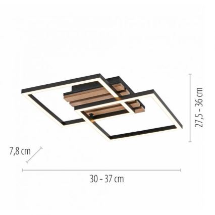 JUST LIGHT. 14053-79 - LED-loftlampe AKUSTIKA LED/15W/230V eg/sort