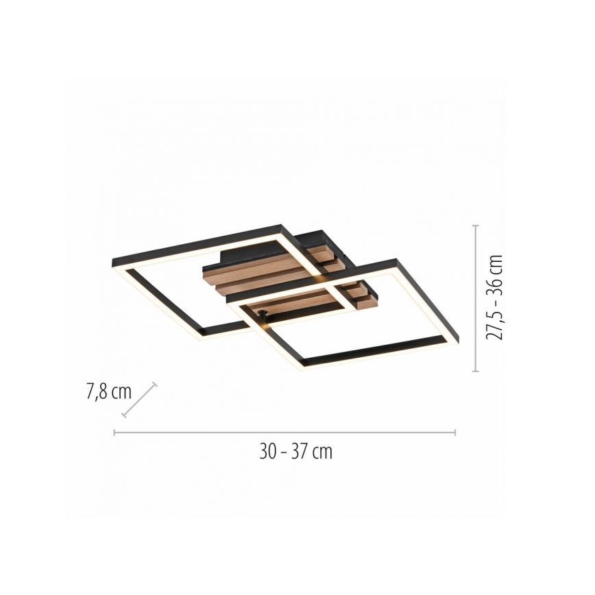 JUST LIGHT. 14053-79 - LED-loftlampe AKUSTIKA LED/15W/230V eg/sort