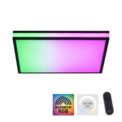 JUST LIGHT. 14110-18 - LED loftlampe m. RGBW-farver dæmpbar MARIO BLACK LED/19,5W/230V 2700-5000K + fjernbetjening
