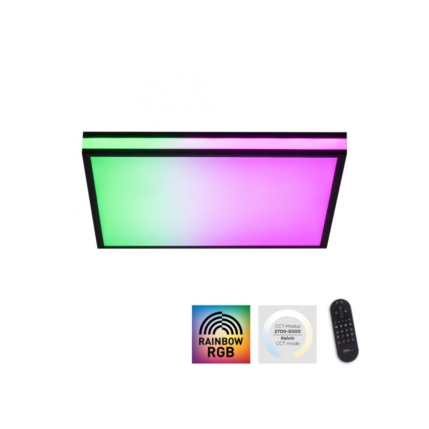 JUST LIGHT. 14110-18 - LED loftlampe m. RGBW-farver dæmpbar MARIO BLACK LED/19,5W/230V 2700-5000K + fjernbetjening