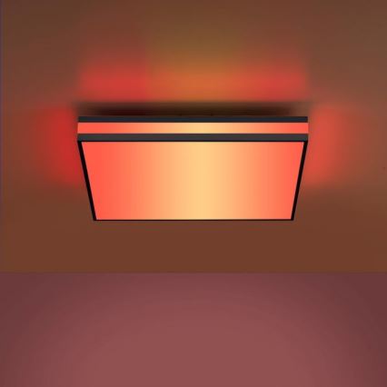JUST LIGHT. 14110-18 - LED loftlampe m. RGBW-farver dæmpbar MARIO BLACK LED/19,5W/230V 2700-5000K + fjernbetjening