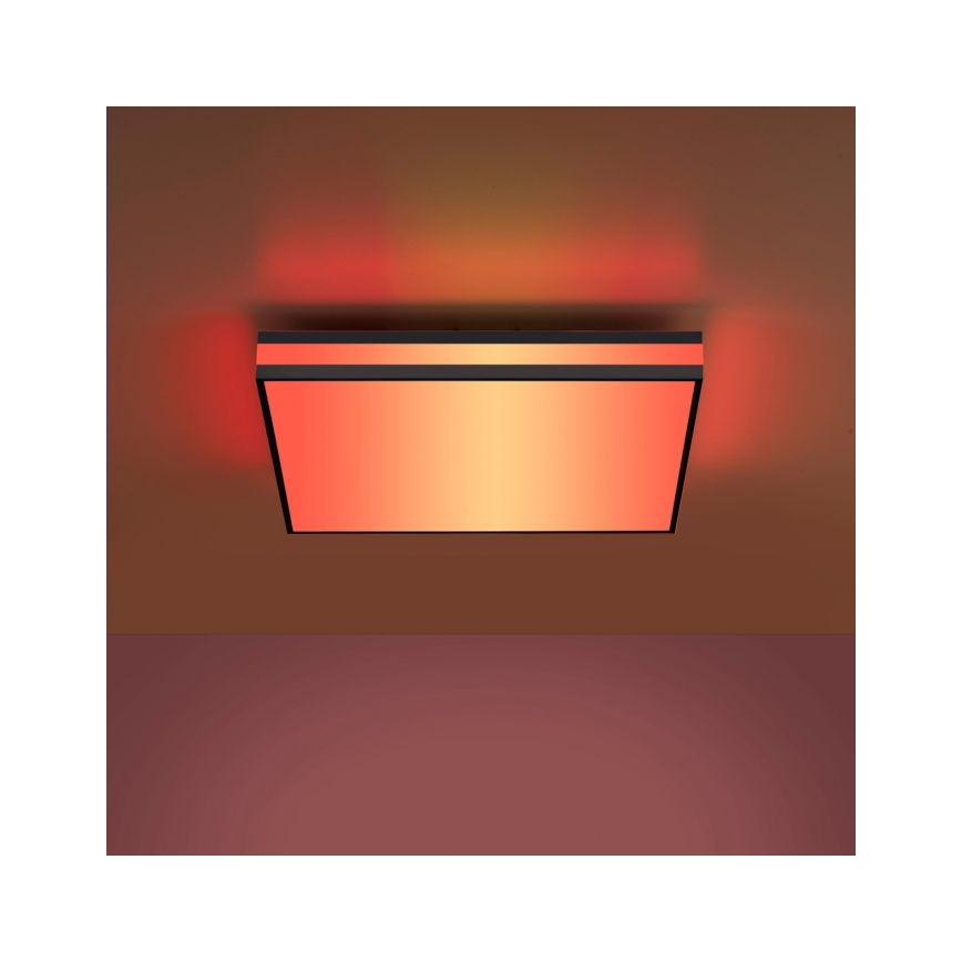 JUST LIGHT. 14110-18 - LED loftlampe m. RGBW-farver dæmpbar MARIO BLACK LED/19,5W/230V 2700-5000K + fjernbetjening