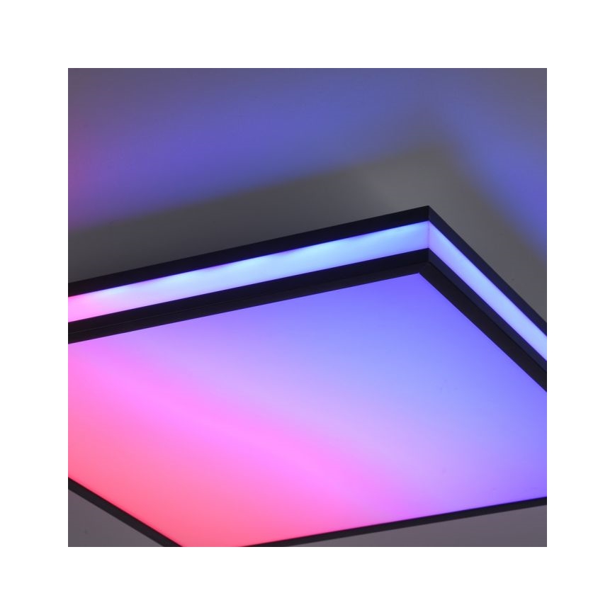 JUST LIGHT. 14110-18 - LED loftlampe m. RGBW-farver dæmpbar MARIO BLACK LED/19,5W/230V 2700-5000K + fjernbetjening